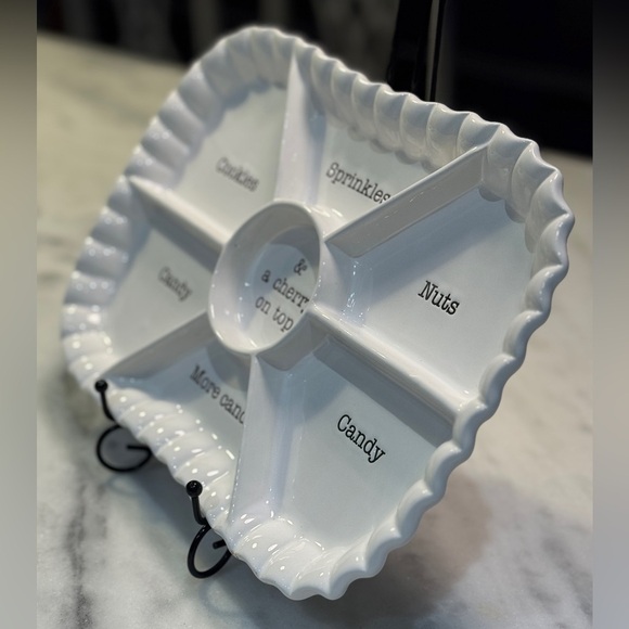 PIER 1 ONE Ice Cream Sunday Toppings Serving Tray Platter - Picture 4 of 4